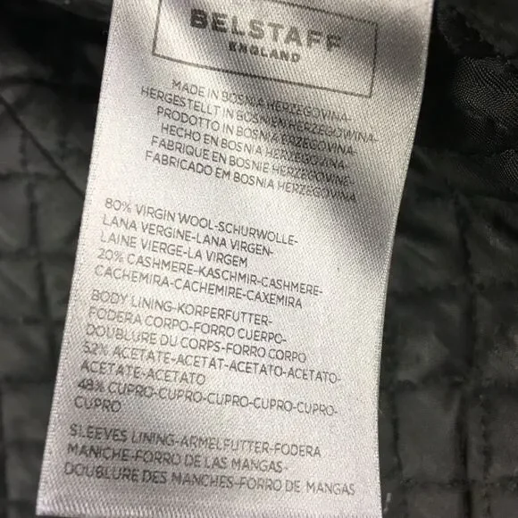 Belstaff Dallington Double Breast Cropped Pea Coat Cashmere/Wool Blend Black S - Picture 13 of 16